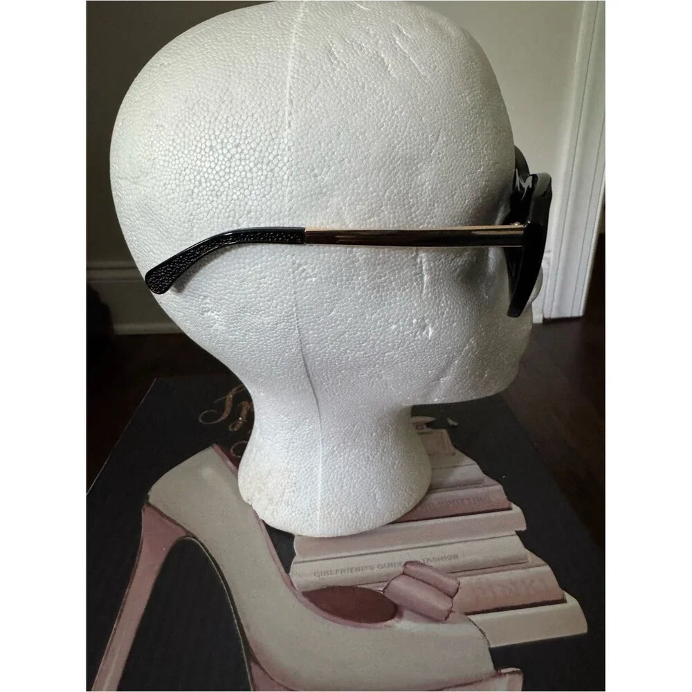Oversized Black Textured Frame Sunglasses